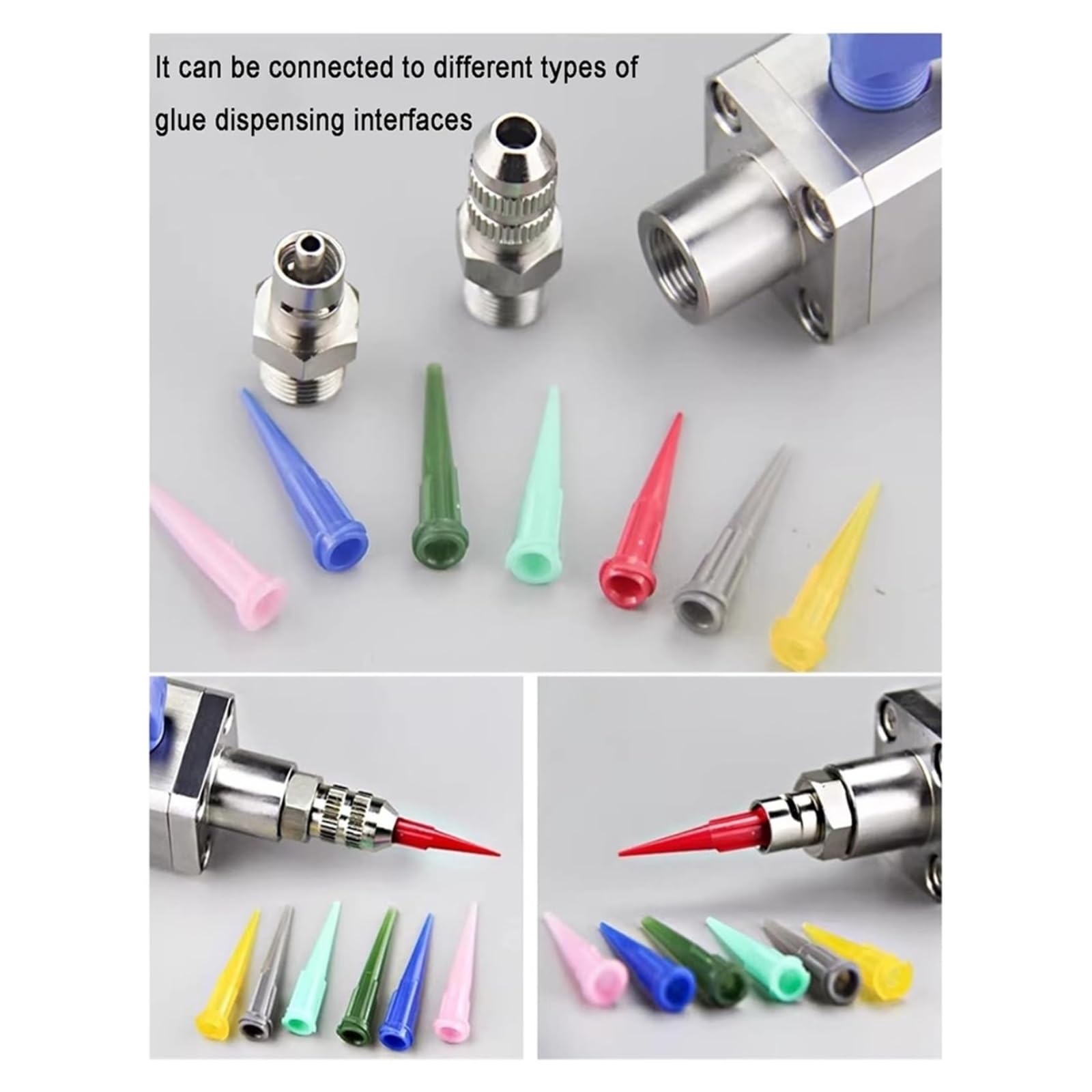 Saugdosierventil, pneumatischer Präzisionsdosierer, Präzisions-Fingerhut-Dosierventil, Innendurchmesser des Leimauslasses 2,5 mm, Anti-Tropf, for Klebstoffe/UV-Klebstoffe/Tinten usw.