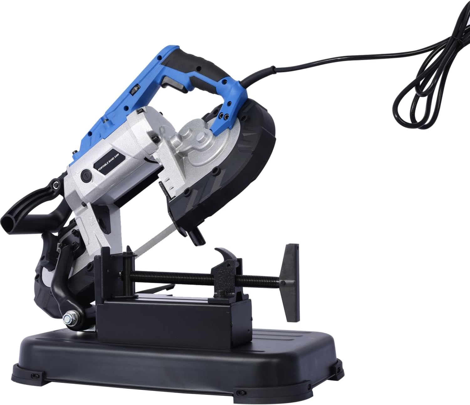 High-Performance Portable Band Saw With Removable Steel Base Blue Aluminum High-Powered 1100W Motor Diy Automotive Building Versatile For All Seasons