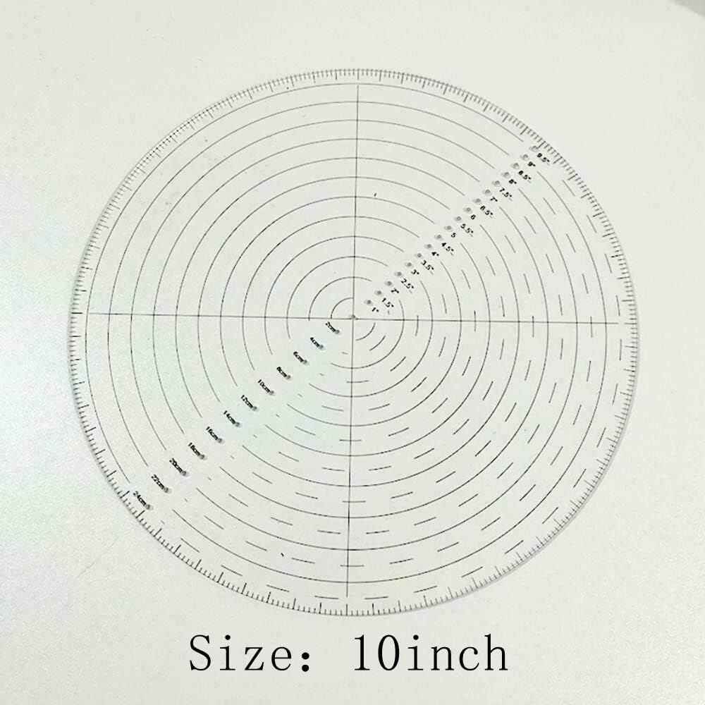 Acrylic Round Center Finder Compass,10inch Clear Circle Center Finder Tool for Center Woodworking Drawing Circles Wood Turning Lathe Work Measure
