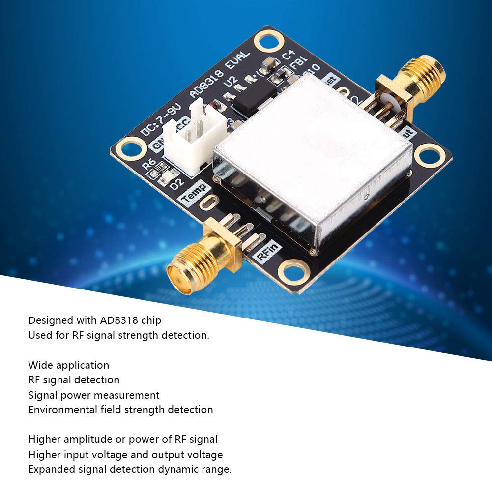 AD8318 HF-Detektormodul – 1 MHz – 10 GHz, 70 DB Dynamik, AGC-Steuerung, 50 Ω