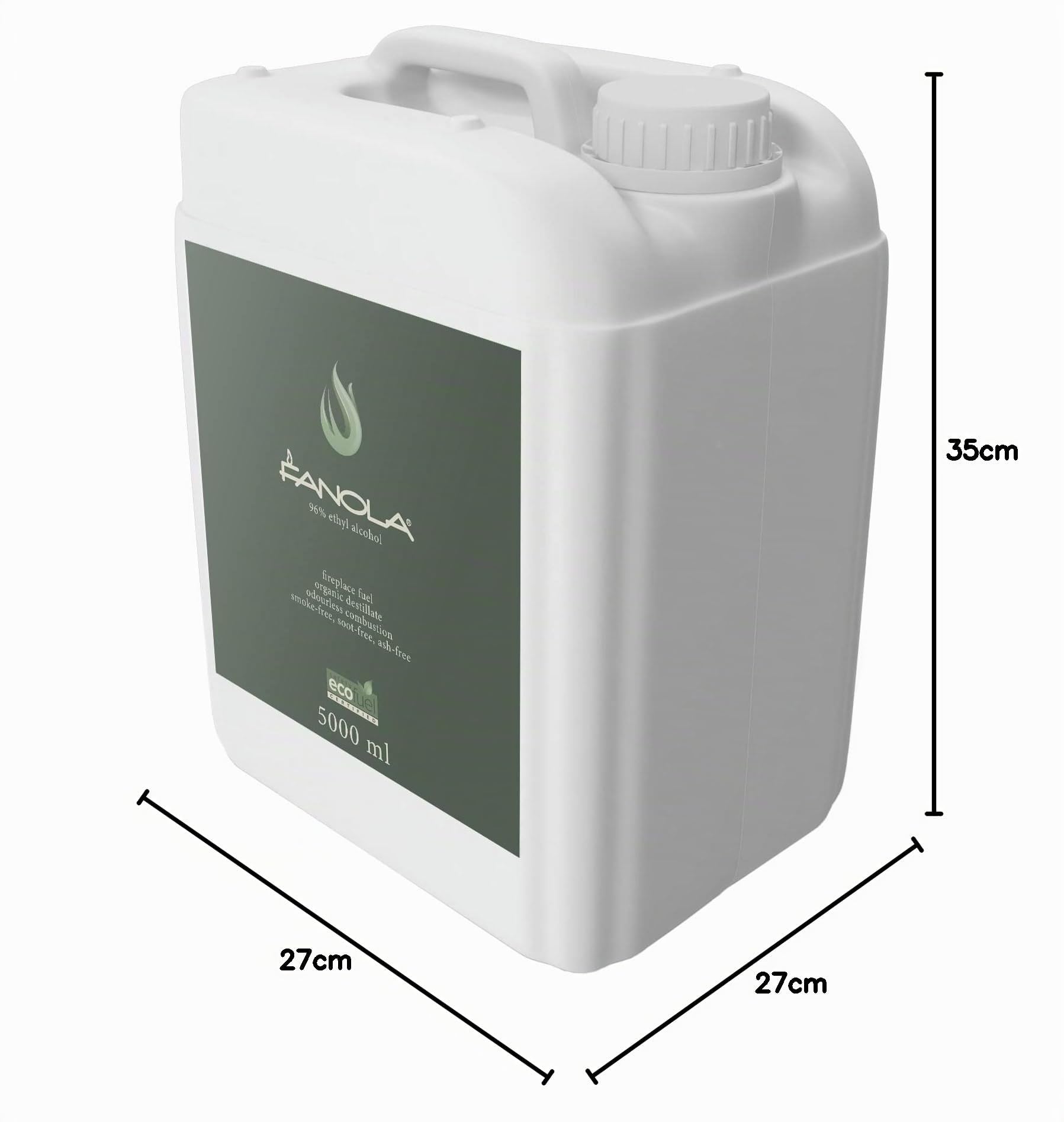 Planika Fanola Premium Flüssiger Brennstoff - Bioethanol für Kamine - Pflanzlichen Ursprungs - Saubere Verbrennung - Rauch-, ruß- und aschefrei - Umweltneutral - 4x5L