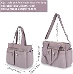 Sac à bandoulière pour femmes Toile Purse Grand Sac à main Sac à épaule avec sac à croix zippée avec plusieurs poches pour le travail de voyage