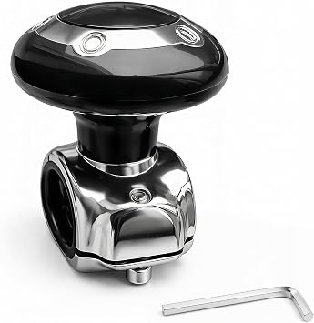 Vehicle Steering Wheel Spinner Knob Car Power Handle Accessories Universal Fit Driving Helper Car Handle Spinner for Cars, Trucks, Tractors, Boat, Maneuver Black