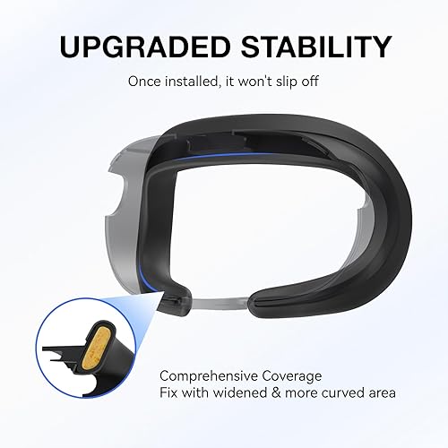 Miniatura 4 de VR Silicone Face Pad Cover for Meta Quest 3 Original Headset Accessories, VR Face Cushion Pad Mask for Oculus Quest 3 Headset Face Pad (Black)