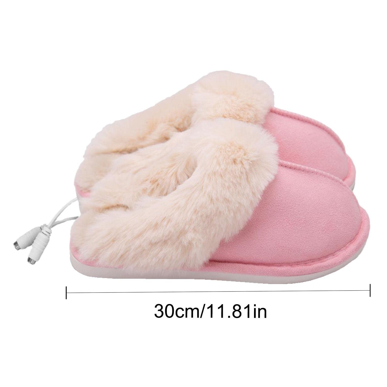 Chaussons Chauffants USB - Pantoufles D'hiver Thermiques - Réglage Température - Pour Maison, Camping, Chasse