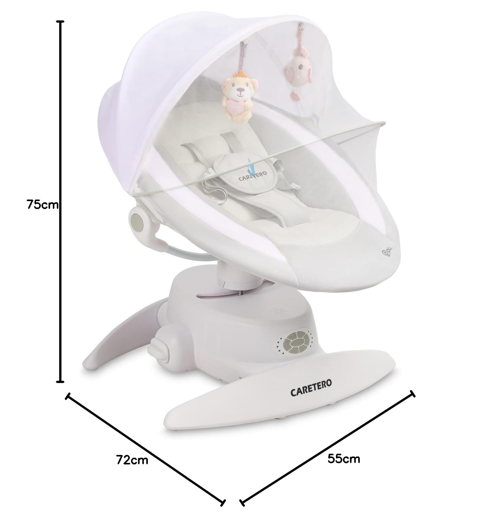 CARETERO - Transat Électrique Opti - Balancelle Électronique avec Trois Modes de Fonctionnement - 360 Degrés - Moustiquaire - Panneau de Contrôle Intuitif - Rotation 360 Degrés - Violet