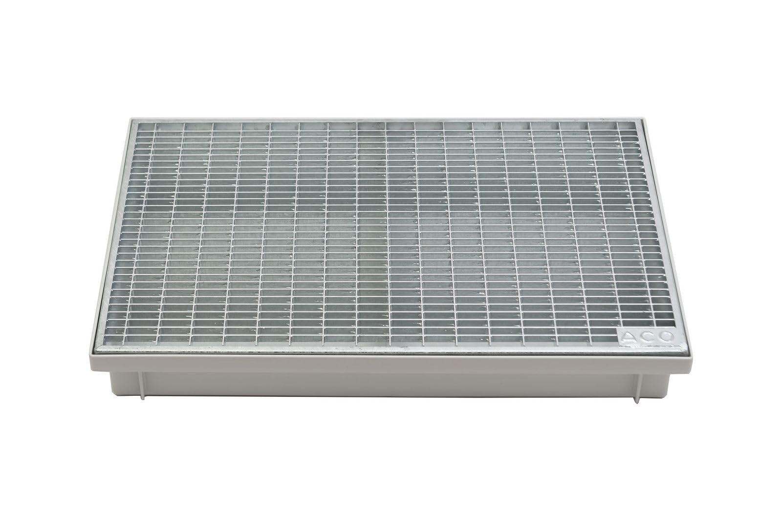 ACO Schuhabstreifer Gitterrost 600x400 mit Bodenwanne Vario Light | Schuhabtreter, Normrost, Verzinkter Stahl