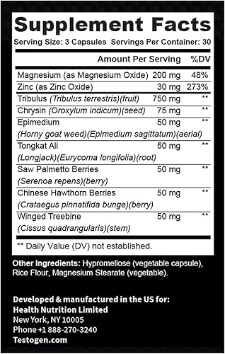 Vista 3 de TestoGen Booster for Men - Suplemento natural de vitalidad masculina para combatir los bajos niveles de energía, combatir la fatiga, apoyar
