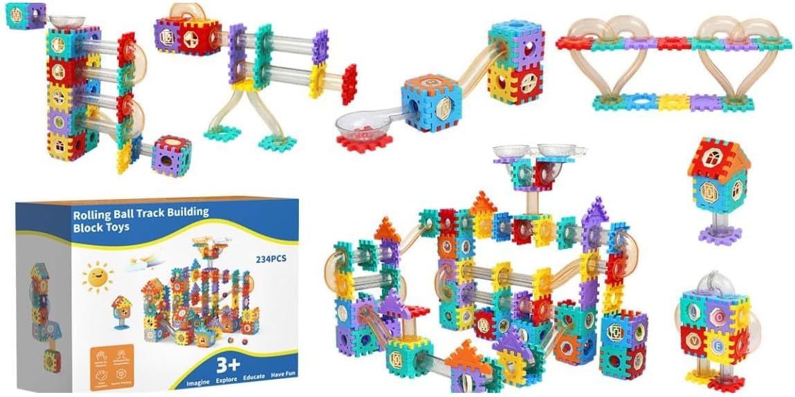 Solar Lanterns Outdoor Waterproof Bundle 234PCS Marble Run Track Building Blocks Toy Set