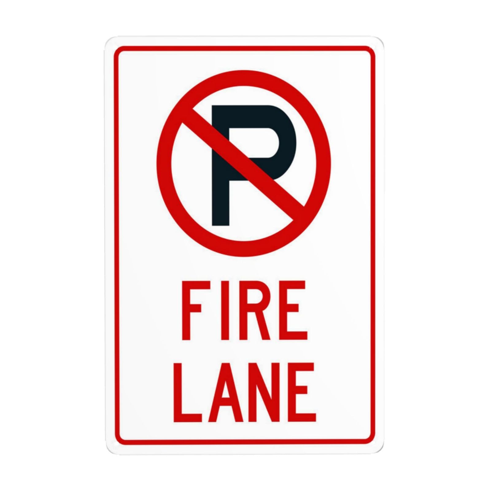SMAZDFXX No Parking Symbol Fire Lane Metal Warning Signs, Cautions Security Tin Sign, Safety Posted Signs for Street Business Wall Decor 5.5"x8"