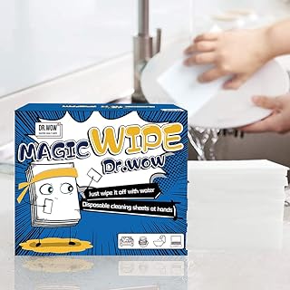 Dr.WOW 48 Count Magic Cleaning Sheets,The Disposable Thin Eraser Powerful Wipes - Universal Cleaner