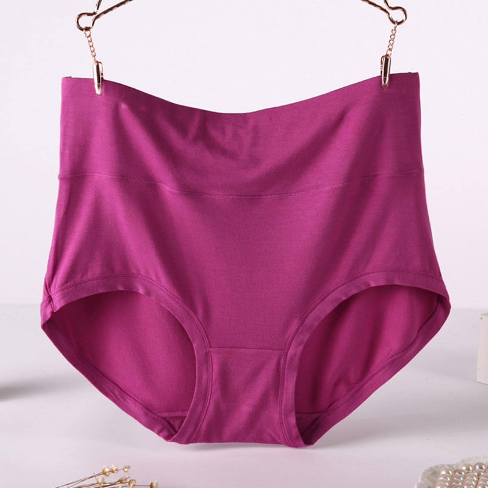Majtki z wysokim stanem 4 szt./partia wysoka talia plus size majtki dla kobiet wiskoza bezszwowa bielizna-1, XL 75-85 kg