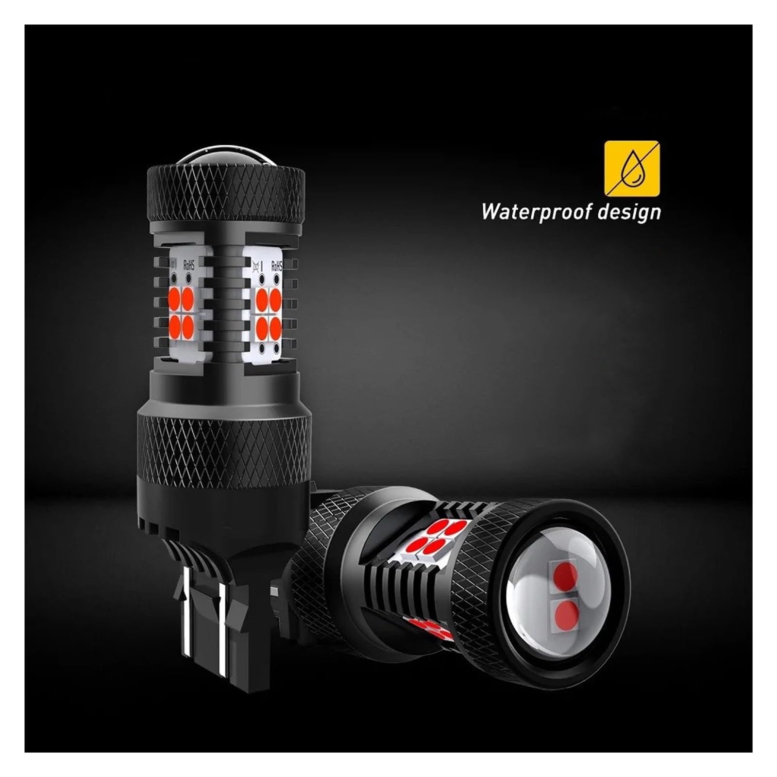 Luz Trasera Luces LED Freno Traseras Para Coche 7443 W21/5W T20, Luz Intermitente Roja Y Amarilla, 7440 W21W, 12 V Piloto posterior(Yellow,7443 W21/5W T20)