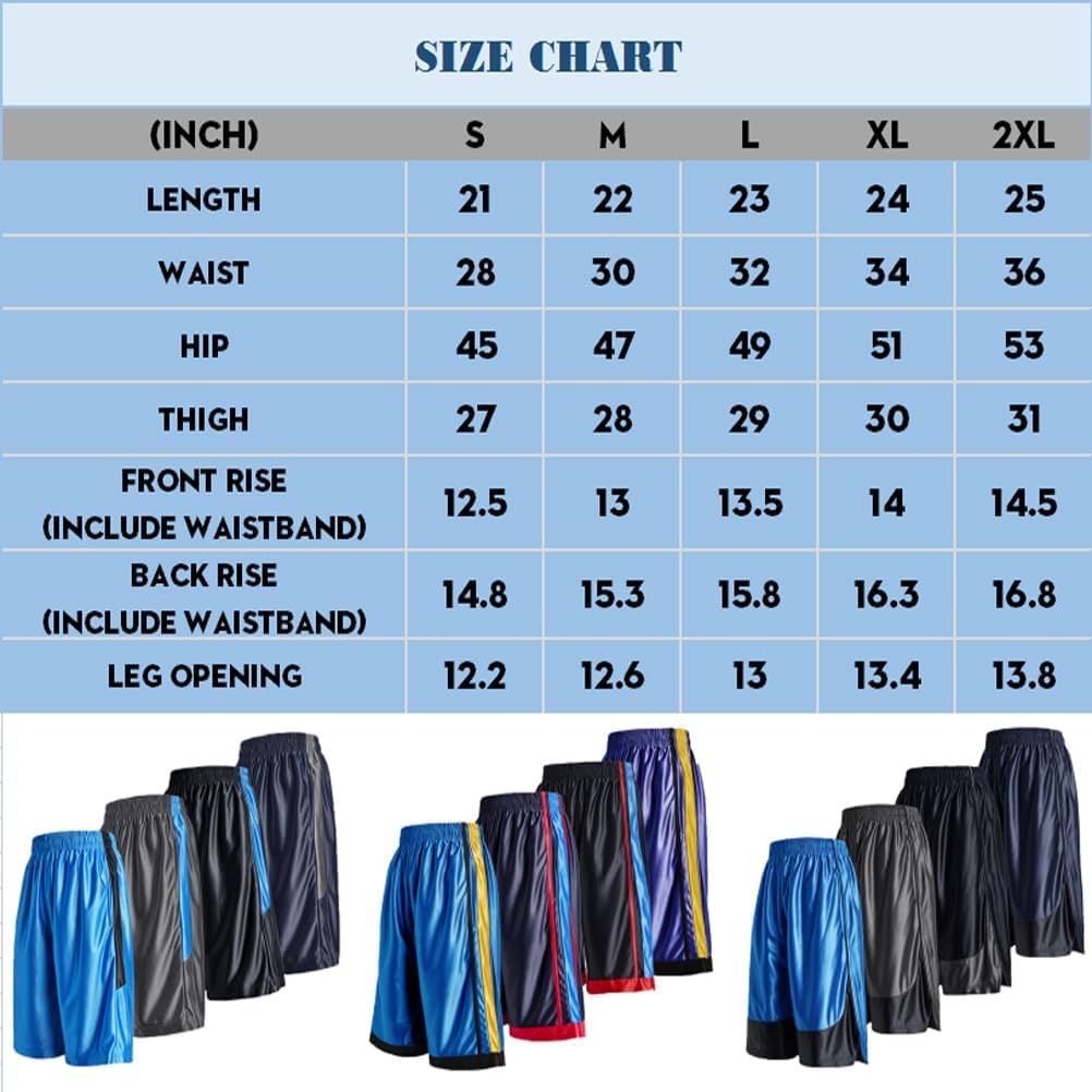 LeeHanTon Men’s Basketball Shorts Running Athletic Workout Shorts with Pockets Quick Dry and Loose Fit