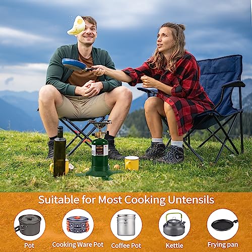 Camping Propane Stove, Single Burner Propane Stove, Portable Bottletop Backpacking Stove,10000BTU Camp Gas Stove kit for Outdoor Cooking, include a USB Windproof Ligther (Fuel not included) - Thumbnail 6