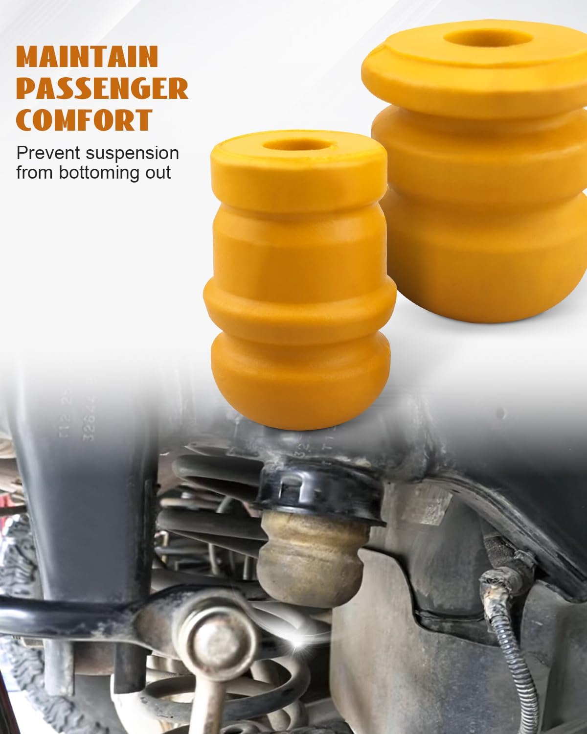 2 Pair Front and Rear Bump Stops Fit for Jeep Wrangler JK 2007-2018, Upper Suspension Jounce Control Arm Bumpers, Replace 52060423AB 52060428AB