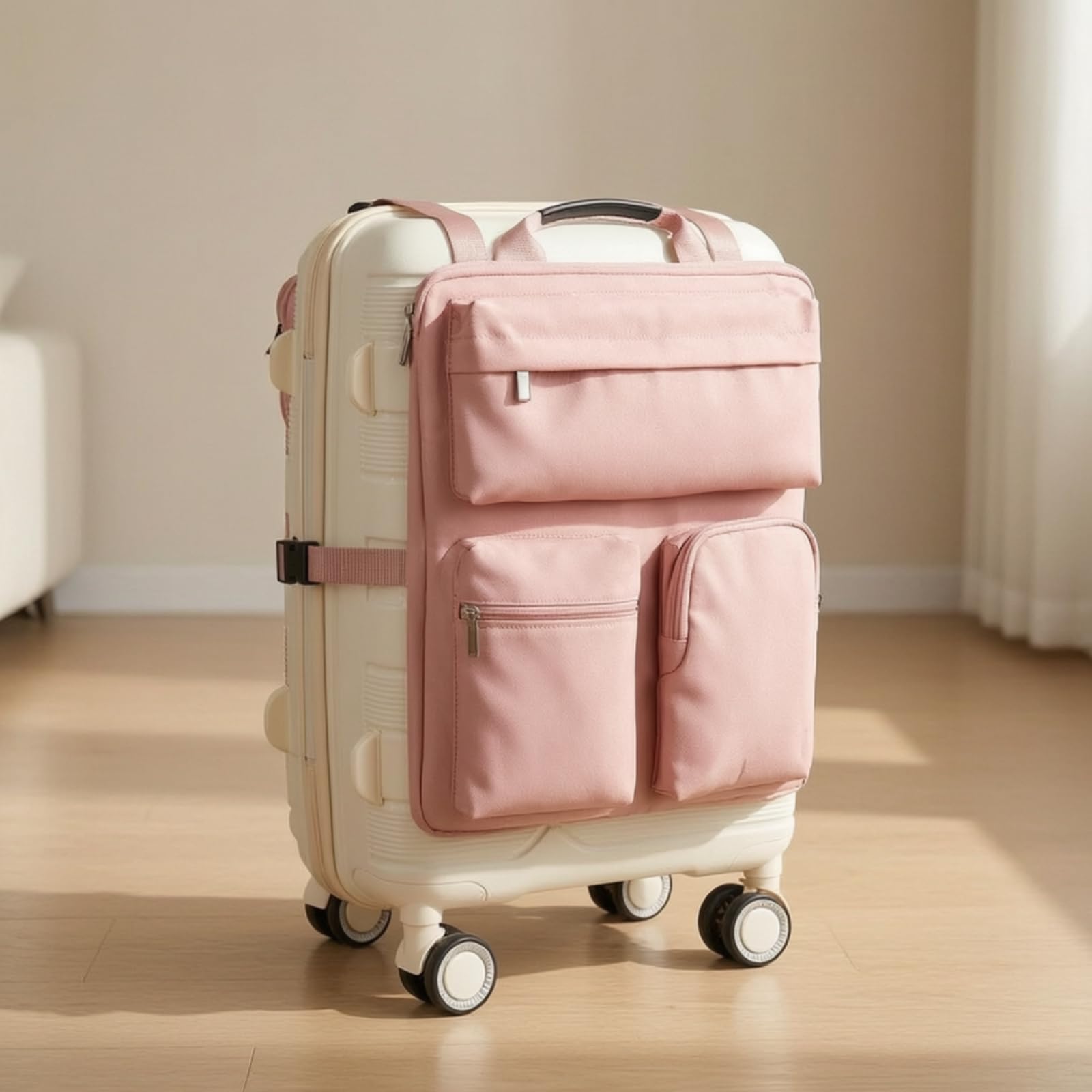 Gralara Organizador Equipaje con Correas Ahorra Espacio Bolsa Organizadora Equipaje Multifuncional para Viajeros, Turistas, Negro