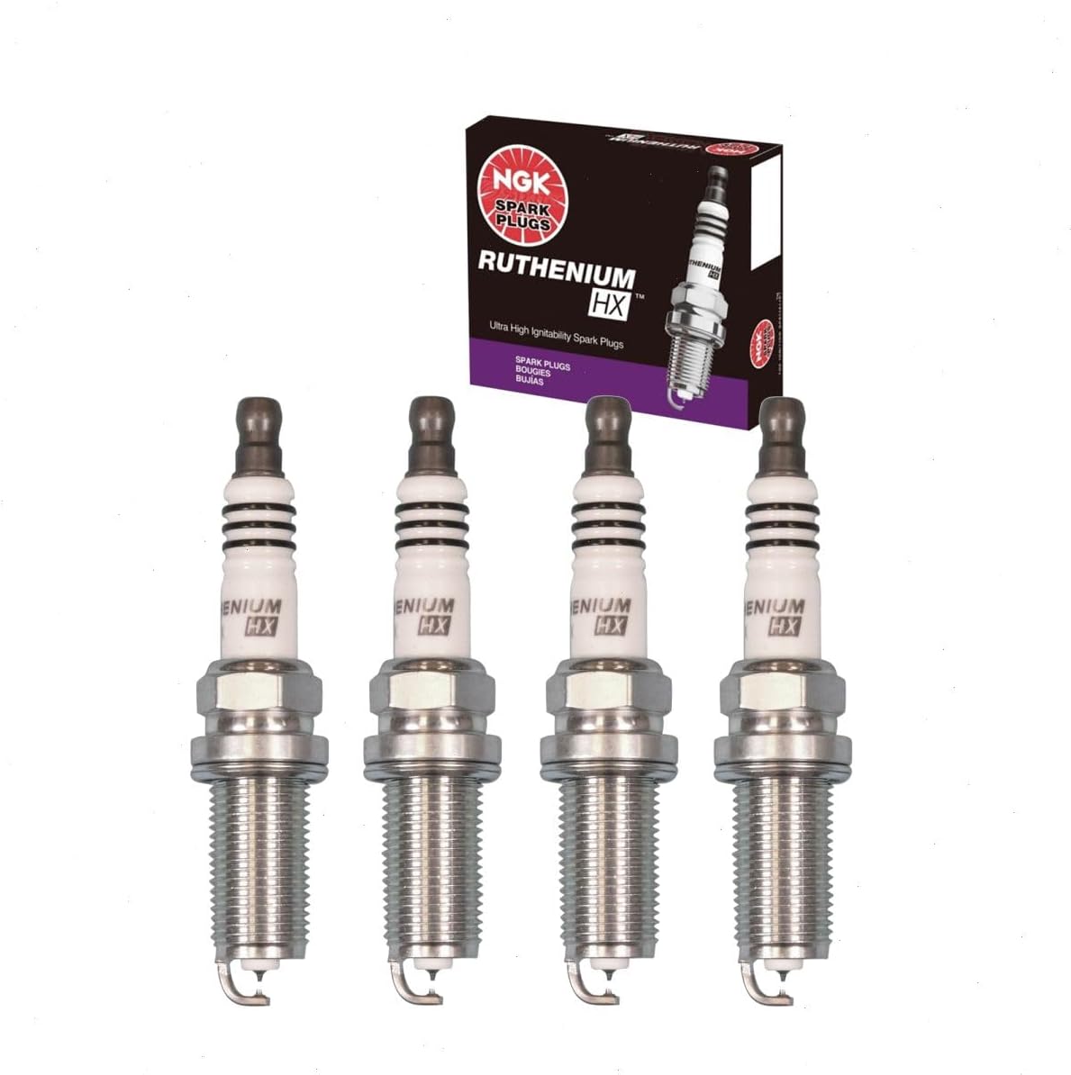 4 pc NGK Ruthenium HX Spark Plugs compatible with Toyota RAV4 2.5L L4 2009-2018