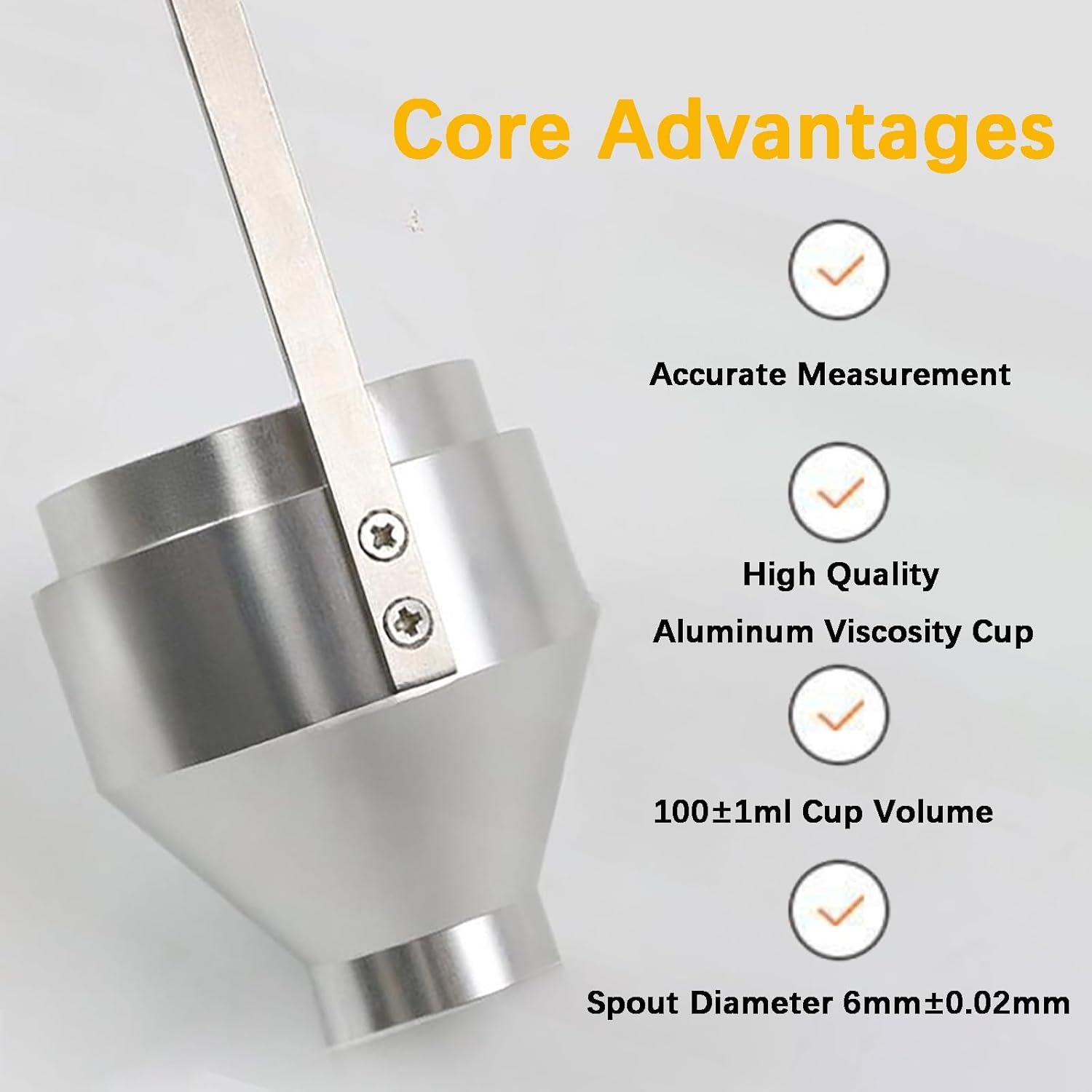 Portable 100ml Viscosity Cups - Aluminum Viscometer Flow Cup Viscosity Measurement Tools for Coating Paint Ink,DIN6