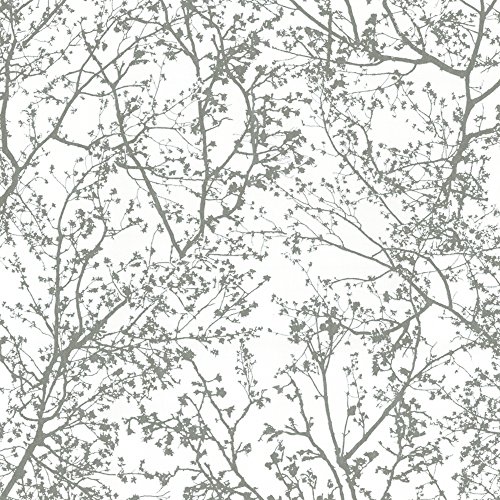 Alive Argento Motivo floreale grafico Alberi carta...