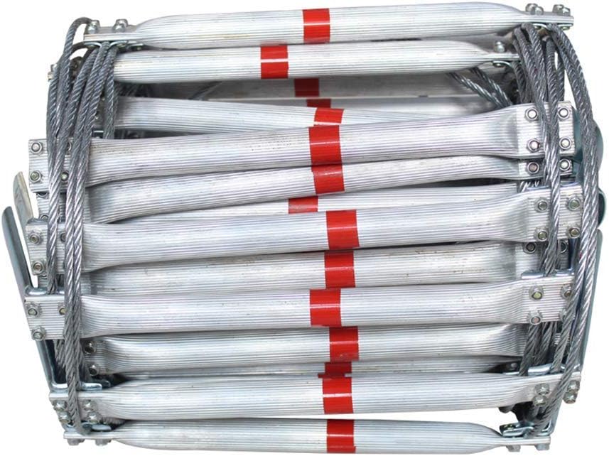LXDZXY Ladders,Emergency Aluminum Escape Rope Ladder 16 Ft (2 Story) High-Altitude Work and Fire Escape Rope Ladder for Kids and Adults - - 