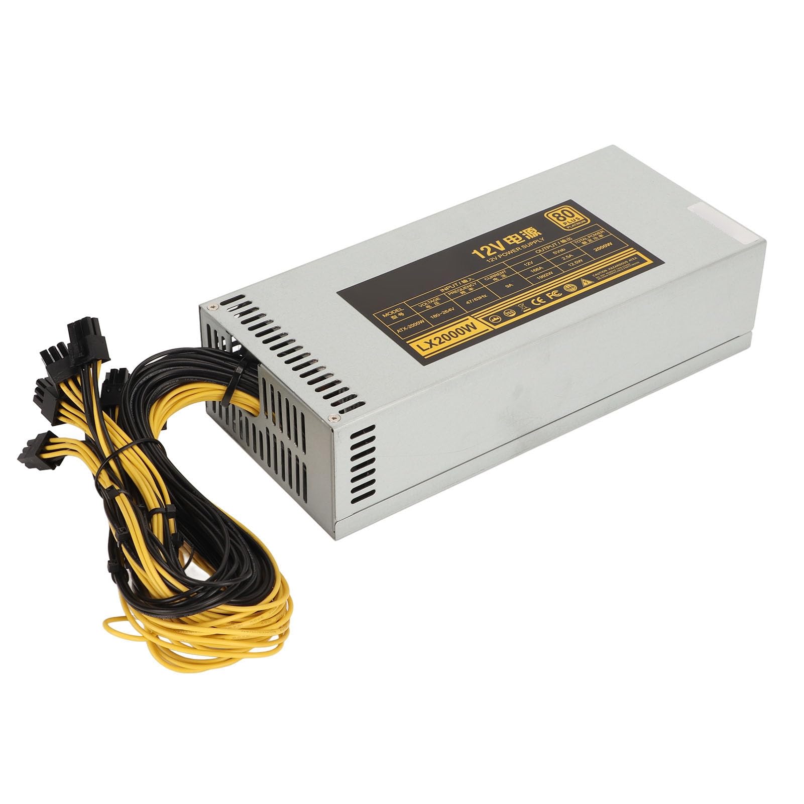 Alimentatore Mining 2000W per 8 Schede GPU, PSU 2U