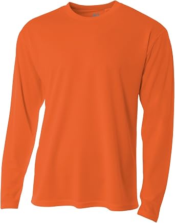 A4 Mens Long Sleeve Birds-Eye Mesh Crew