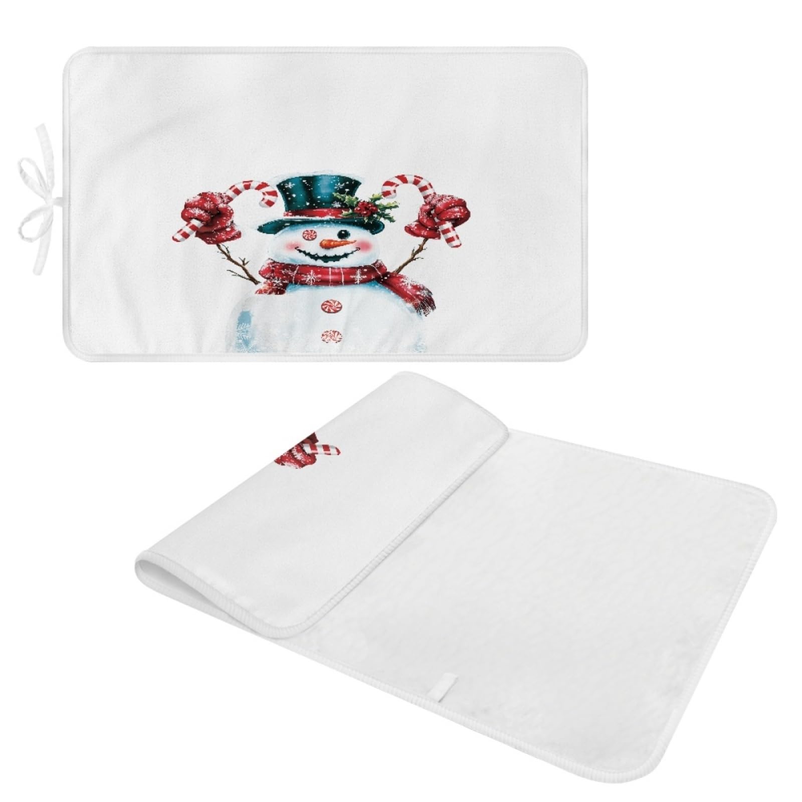 Bügelmatte Roter Schneemann Bügeleinlage Faltbares Hitzebeständig Waschbar Bügelauflage für Tisch und andere Oberflächen Bügelbrett Unterlage rutschfeste Bügeldecke 80x50cm (2 Stück)