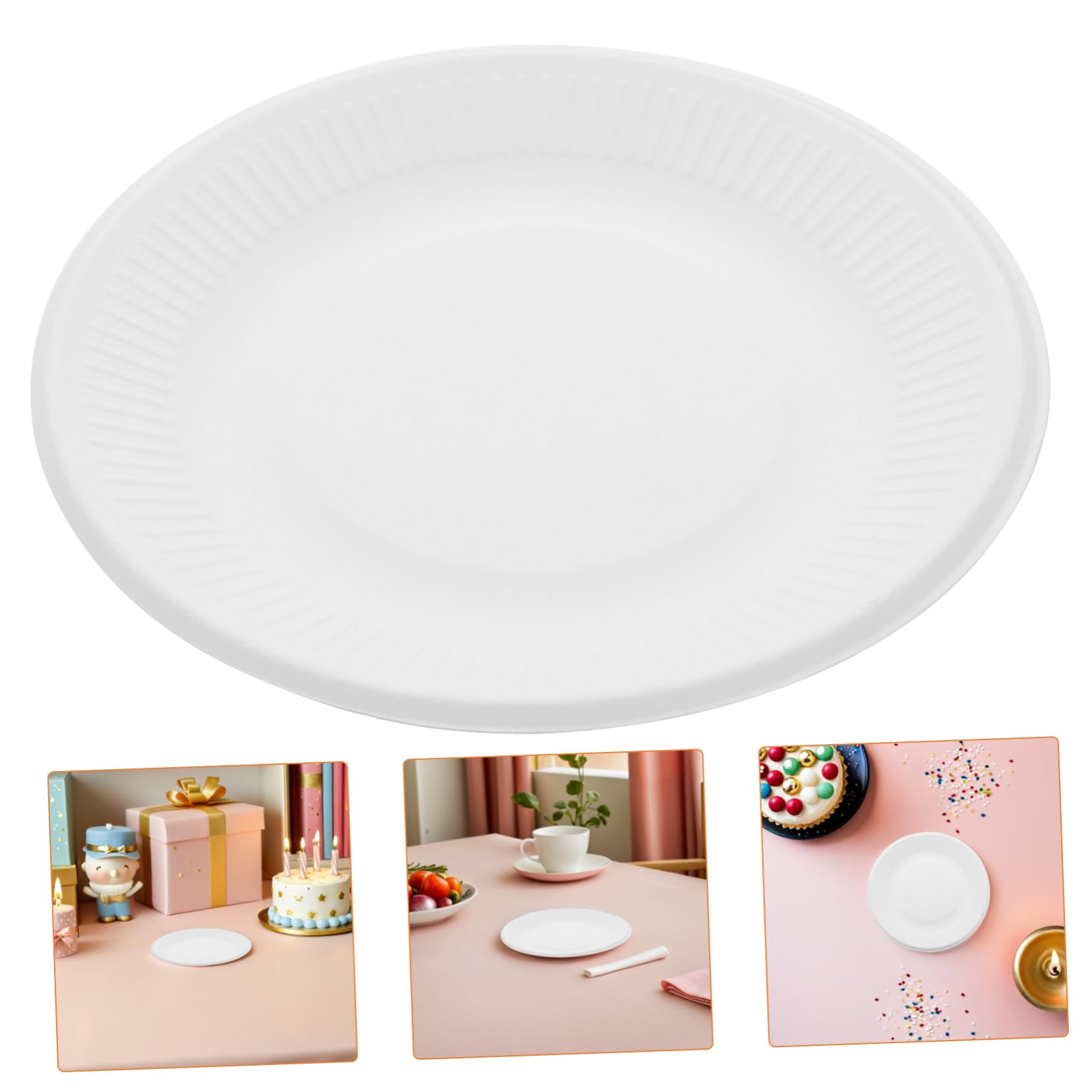 OUNONA 200 Pezzi Piatti Torta Usa e Getta Spessi in Resistenti per Dolci Antipasti e Snack per Feste Compleanno e