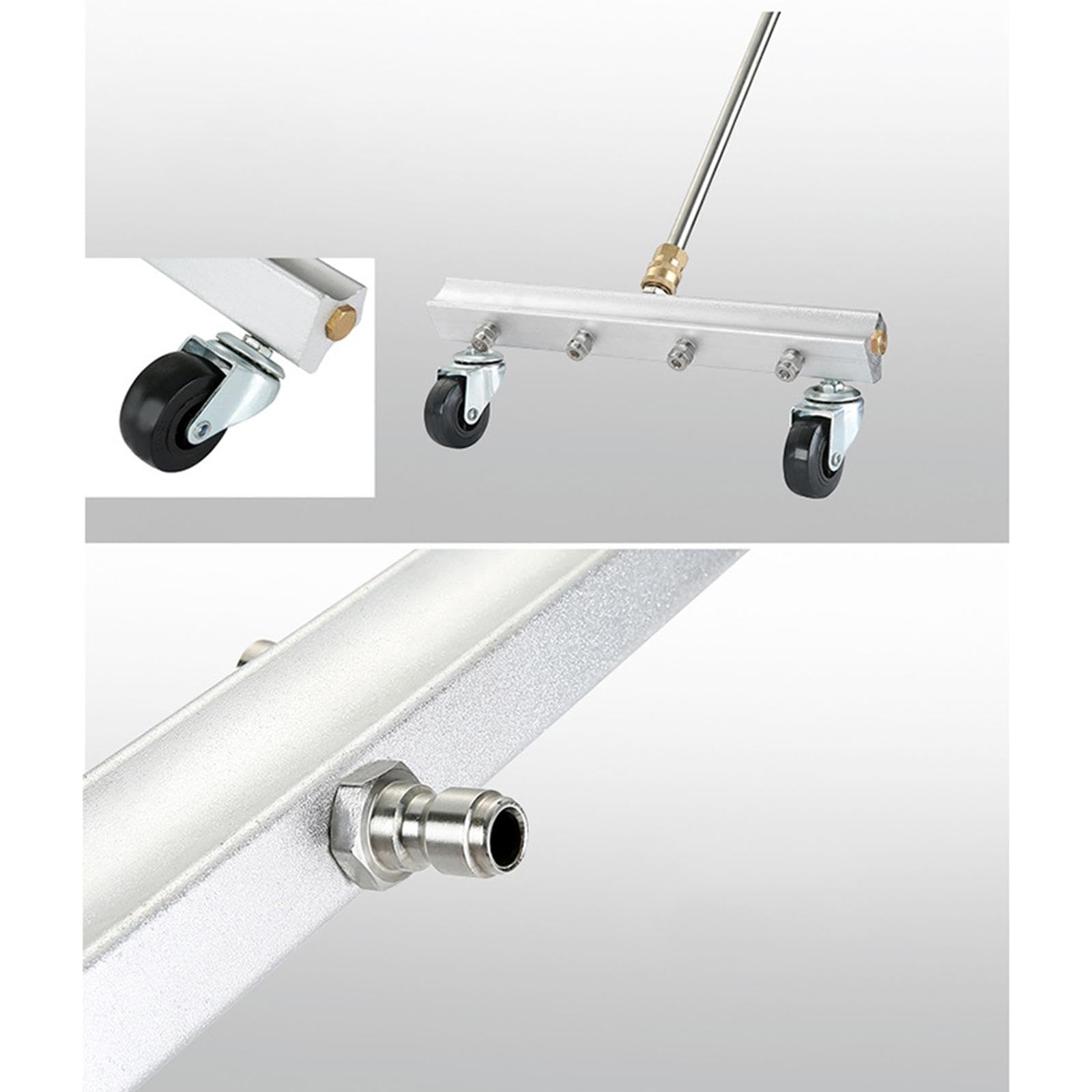 Milageto 1 Pieza Limpiador de Chasis para Automóviles con Barra de Extensión Doble Rociador Inferior Cepillo Universal Y Conexión Rápida Fabricado en Acero Ino, 2 Barras Rectas