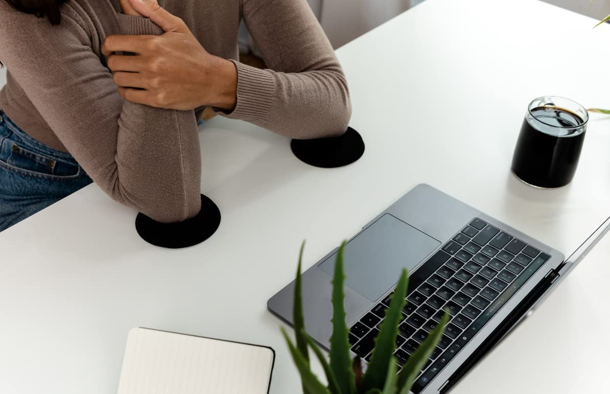 Ergonomiczne żelowe podpórki na nadgarstki i łokcie - idealne rozwiązanie łagodzące ból dla łokcia tenisowego, zespołu tunelu nadgarstka, zapalenia paletki i zapalenia stawów (mała czarna tkanina, 2 sztuki)