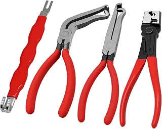 AZEAM 4 Pack Electrical Disconnect Pliers, Electrical Connector Plier, Spark Plug Pliers Line Clip Remover Tools & Automotive Hose Disconnect Tools for Cars, Trucks Repair