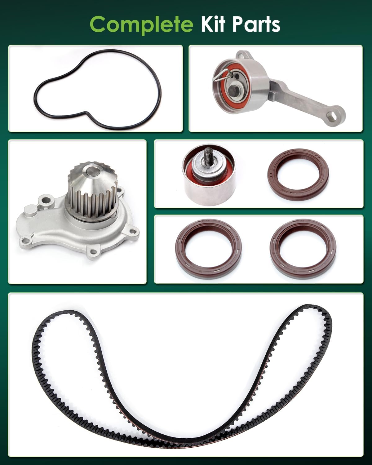 SCITOO TCKWP265B AWK1248 MD976464 TBK265 Engine Timing Belt Kit Fits for 96-98 01-02 for Chrysler Sebring 96-02 for Dodge Caravan 95-02 for Dodge Stratus