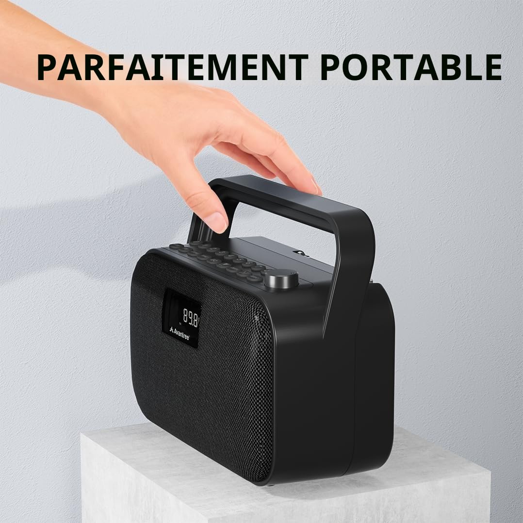 Avantree PowerByte - Radio FM Portable avec Enceinte Bluetooth Stéréo 30 W