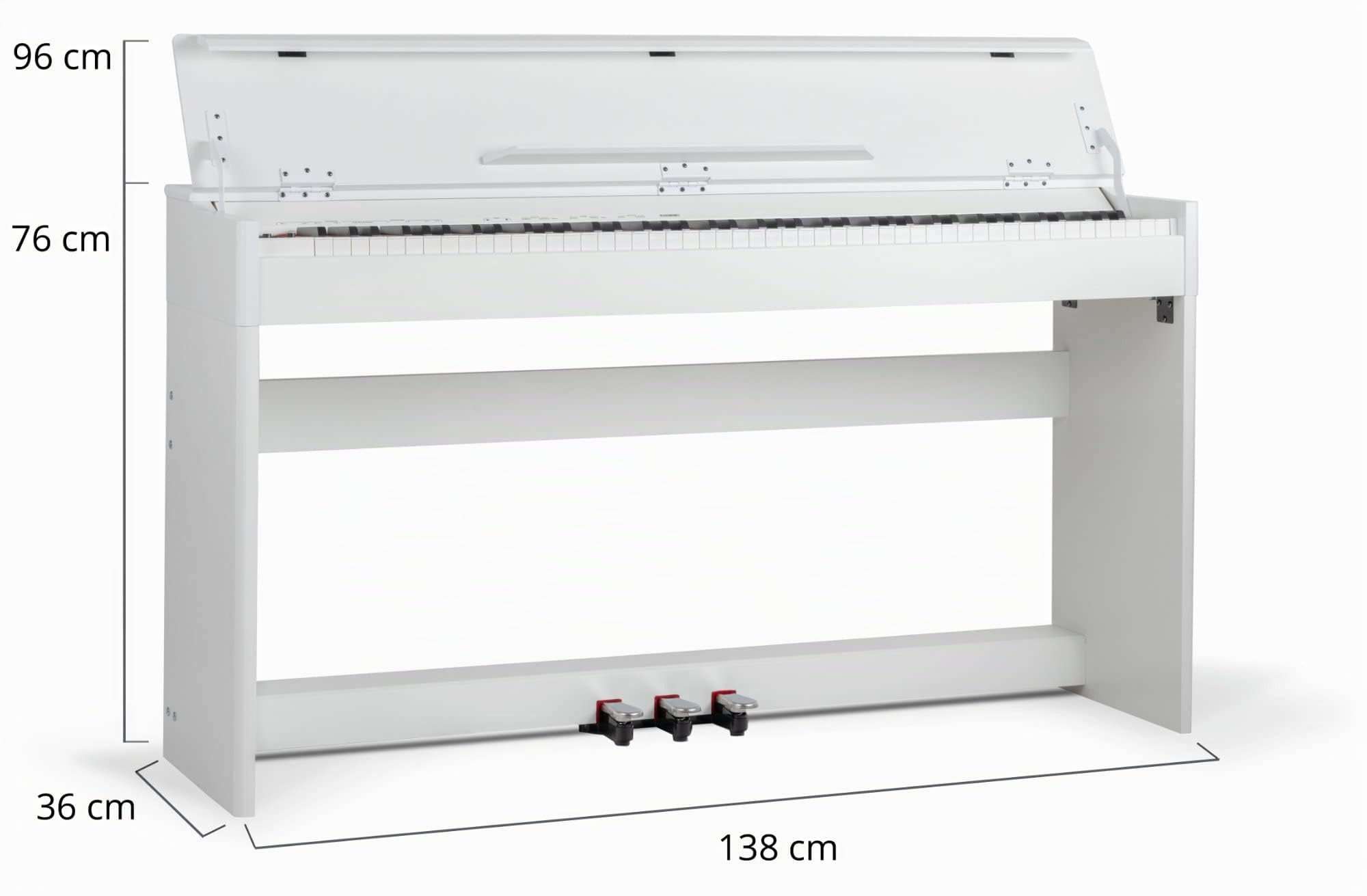 McGrey DP-18 WM E-Piano Blanco mate Set, Polifonía de 128 voces, Off) | 88 teclas ponderadas con mecanismo de martillo, Sensibilidad al tacto (On, Off), 80 canciones demo internas, 128 sonidos