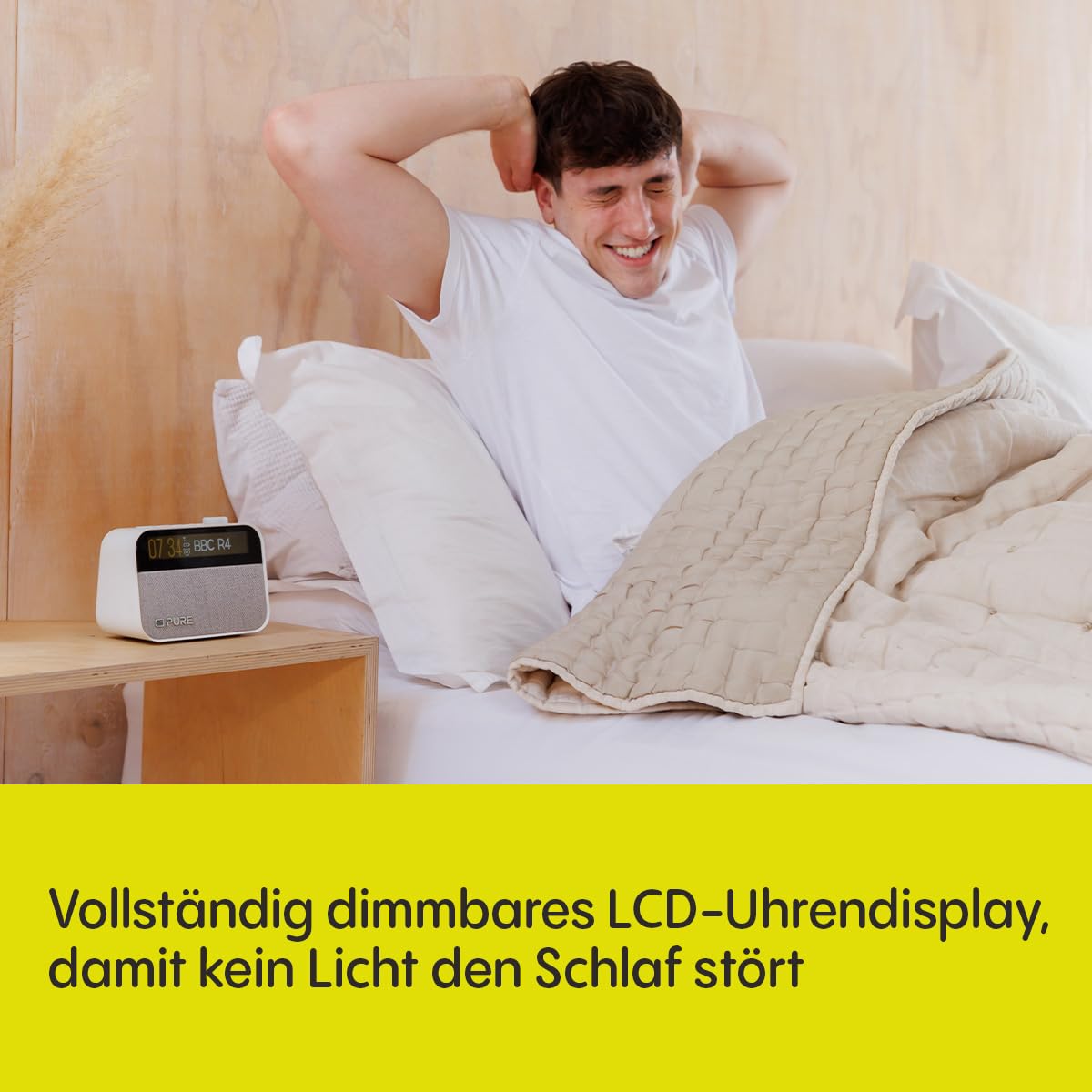 Pure Moment Radiowecker DAB+ FM Digital Radio Bluetooth White Noise Wake Up Light Lichtwecker dimmbares Display Weiß