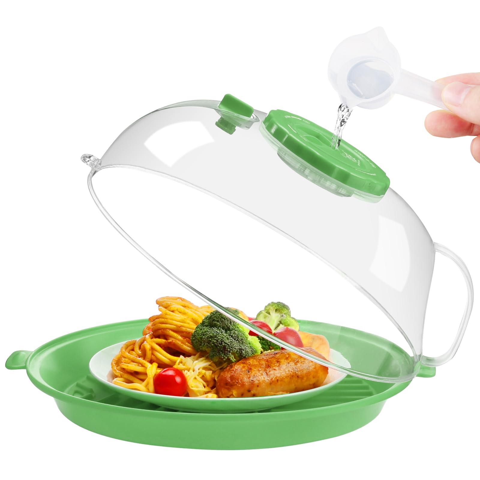 Microwave Splatter Cover Lid for Food 10 2 Inch with Water Steamer Clear Microwave Splash Guard Cooker Lid