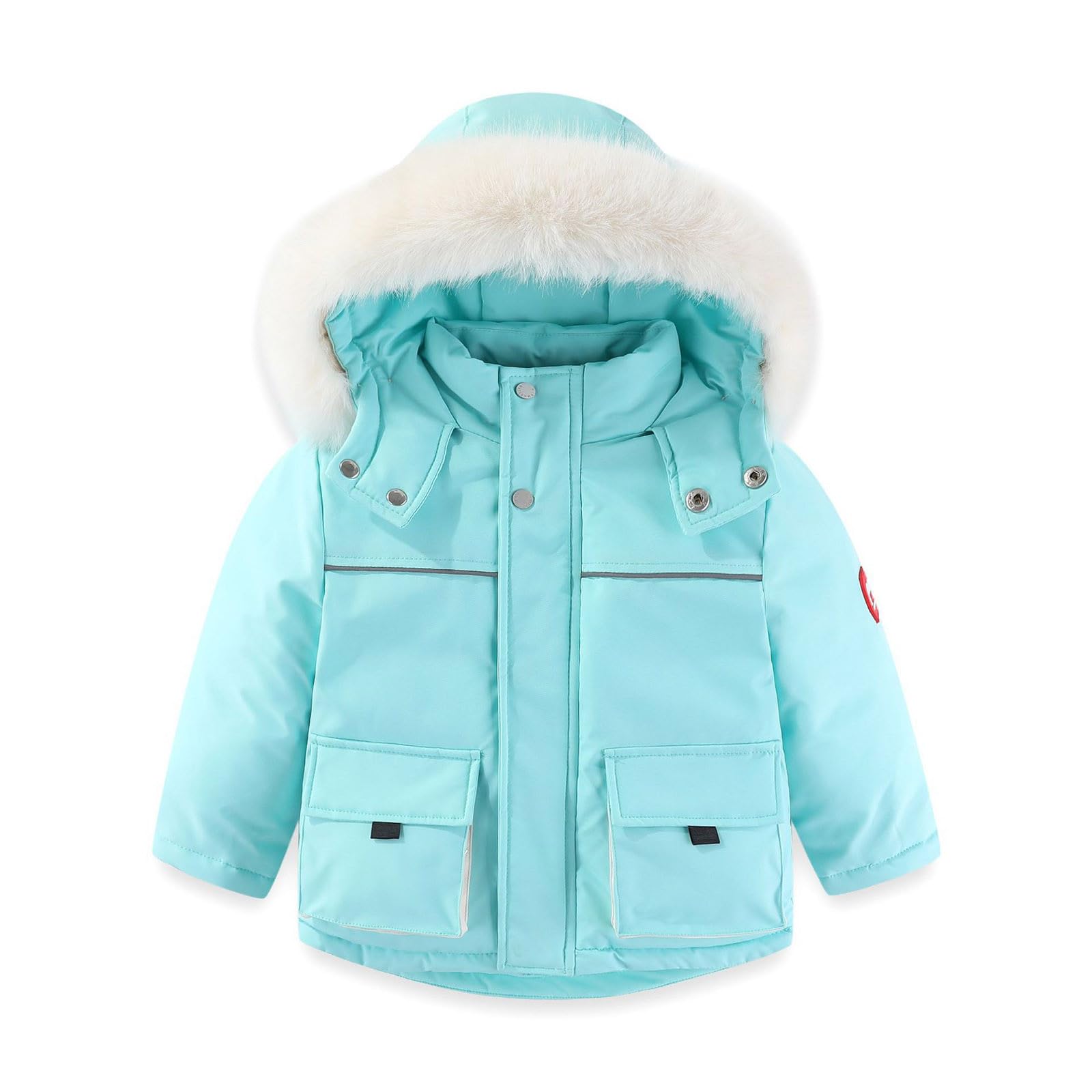 Generisch Tuta da neve invernale per bambini, spessa, calda, con cerniera solida, tuta intera per neonata e bambina, con maglione, giacca intima