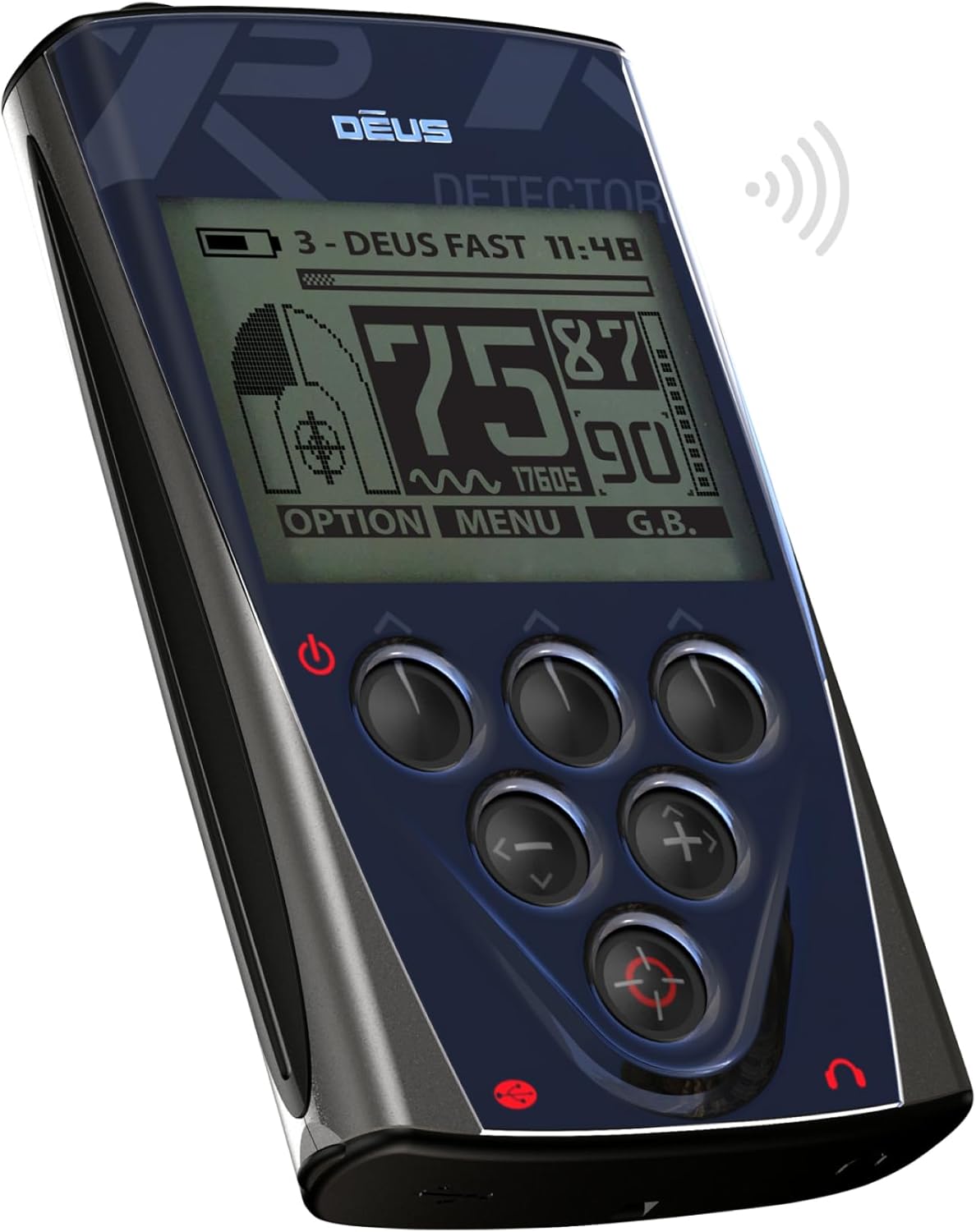 มุม view of the XP Deus LCD Remote Control Display