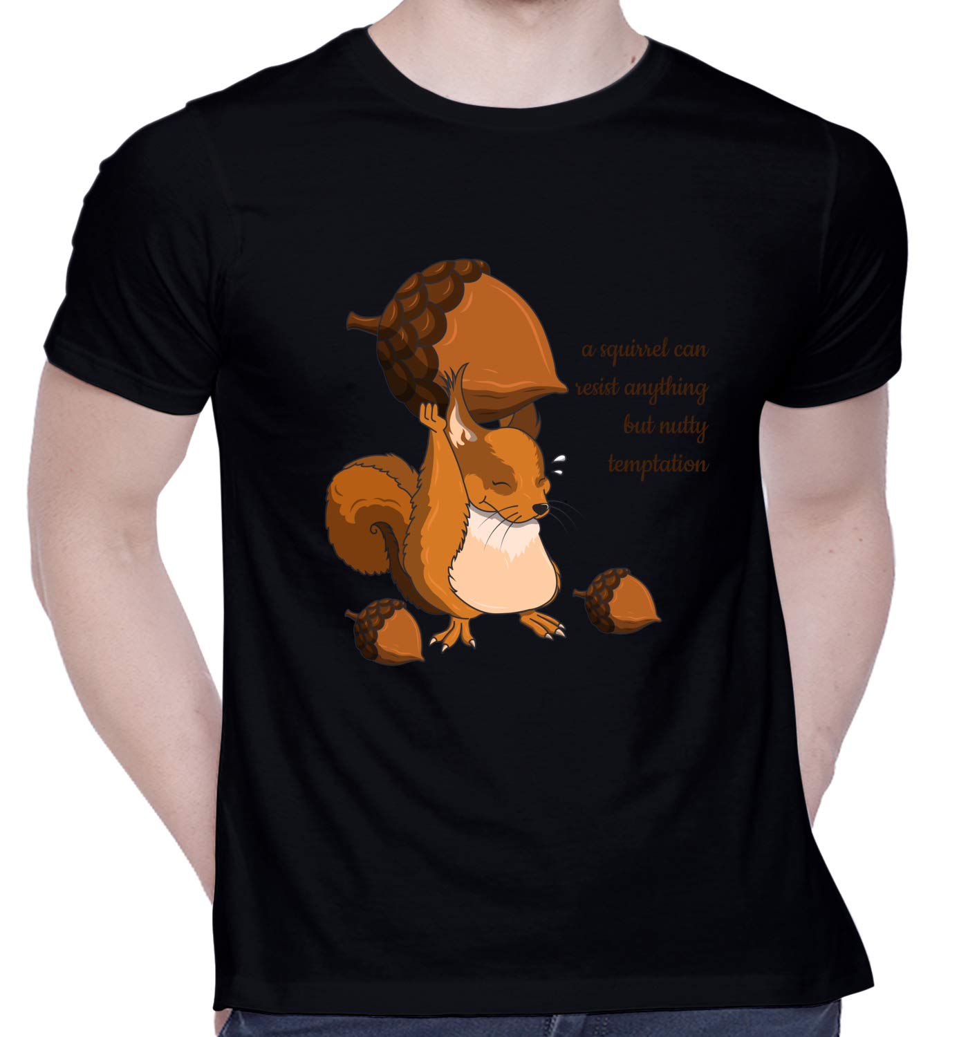 CreativiTGraphic Printed T-Shirt for Unisex Squirrel Tshirt | Casual Half Sleeve Round Neck T-Shirt | 100% Cotton | D00119-307