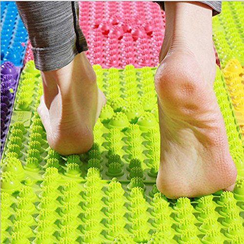 Foot Massage Mat Health Care Acupuncture Shiatsu Circulation Reflexology 2 PCS(Blue)