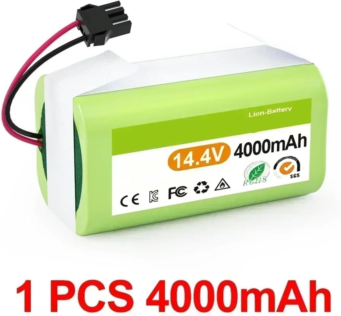 14.4V Li-ion Battery, Compatible For Conga, Excellence 950 990 1090 1790 1990, Compatible For Deebot, N79S N79 DN622, Robot Vacuum Cleaner Parts(1pcs 4000mAh)