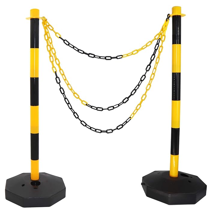 Buy Safety Barrier with Chain (Set of 2),35'' Expandable Parking