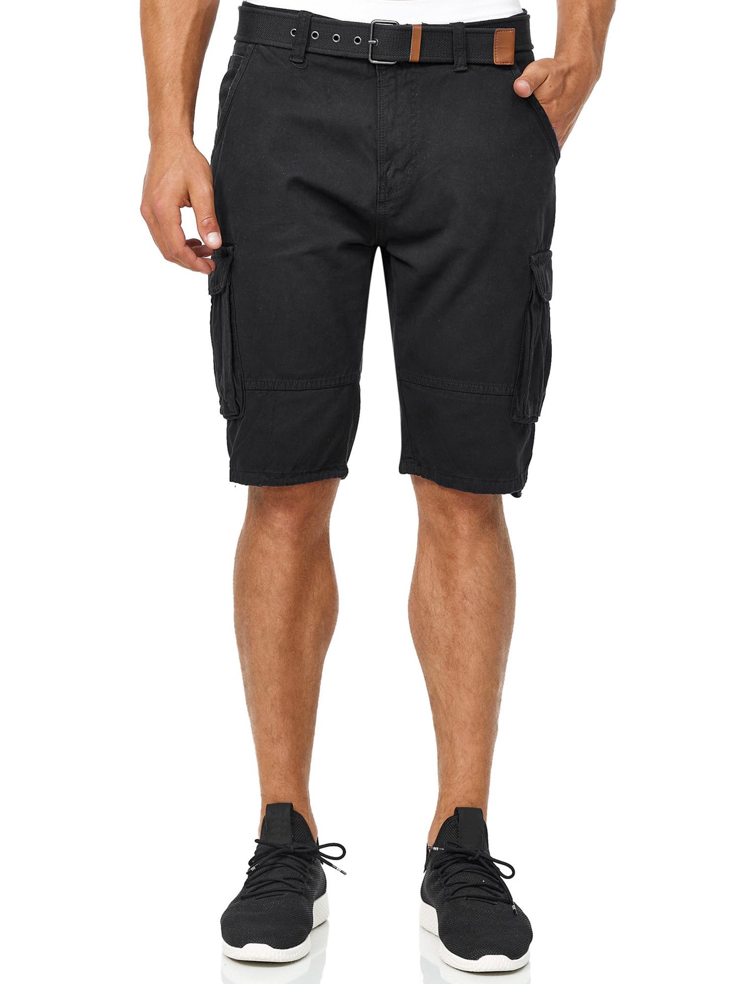 Indicode Hombres Monroe Shorts | Pantalones Cortos Cargo con cinturón Incluido