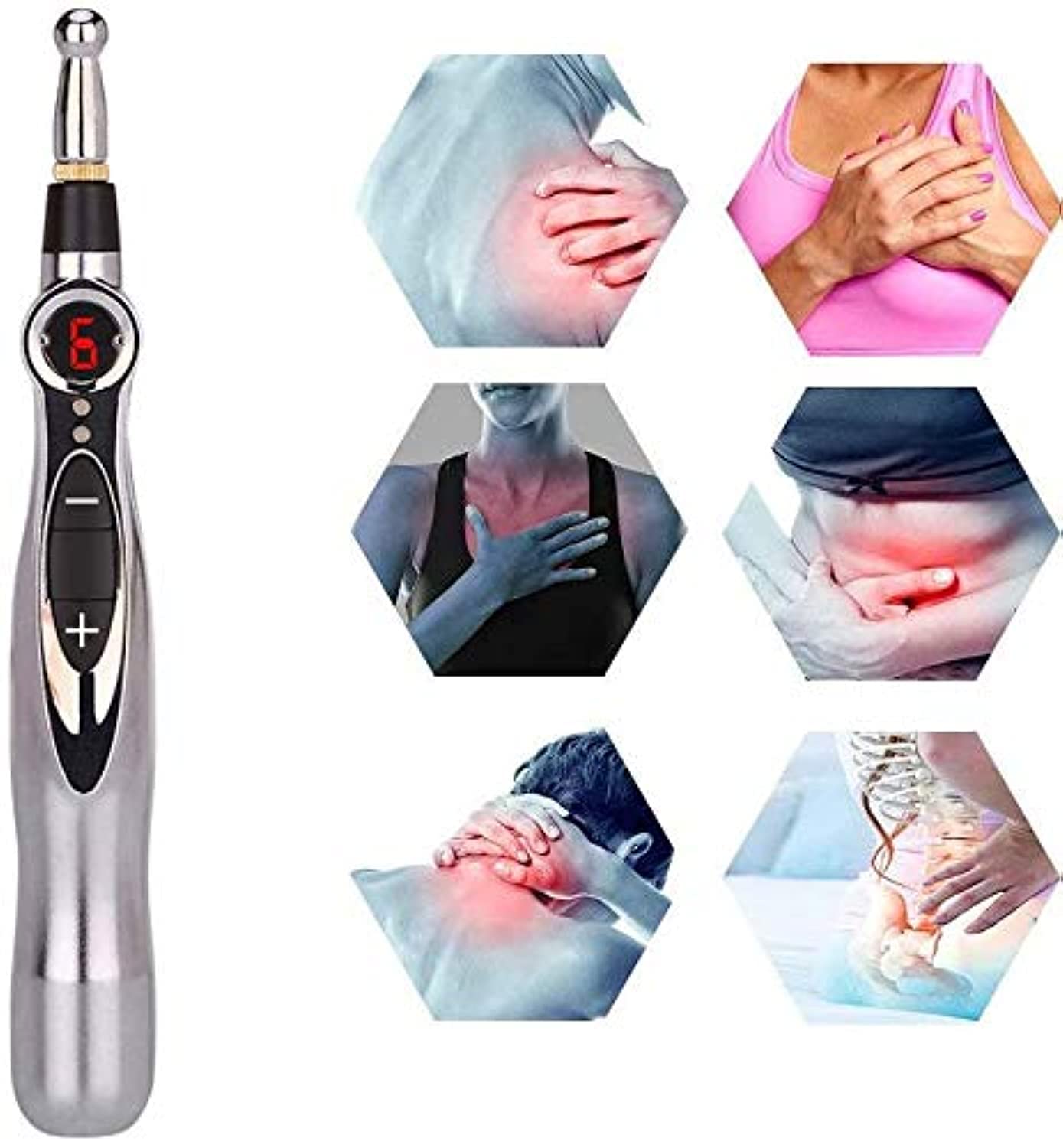 RZiiooElectronic Acupuncture Pen, Pain Relief Acupoint Therapy Body Heal Massager Pen Health Care Instrument, Meridian Massage Energy Acupuncture Pen