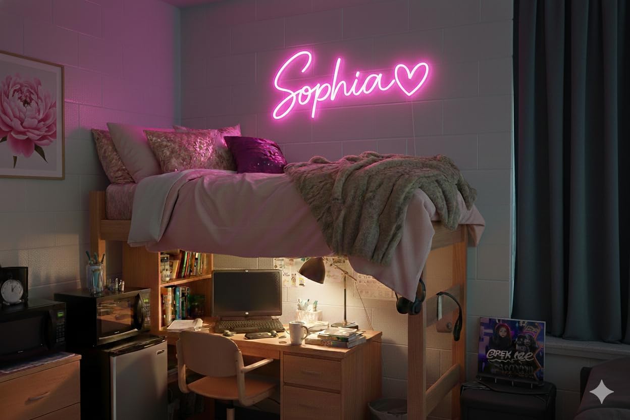 MIA Name LED Neon Sign Wall Decor – Custom Girls Bedroom & Dorm Room Neon Light – USB Powered, Dimmable Name Sign – Same Day Shipping – Gift for Kids, Teens & Nursery (15.7 x 7.9 in)