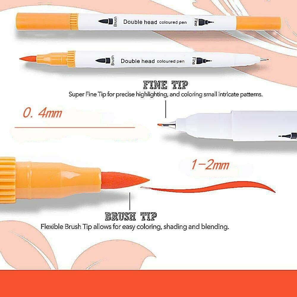 SUPERTOOL Aquarell-Marker, 36 Stück mit doppelter Spitze, flexible Pinselstifte für Kinder und Erwachsene