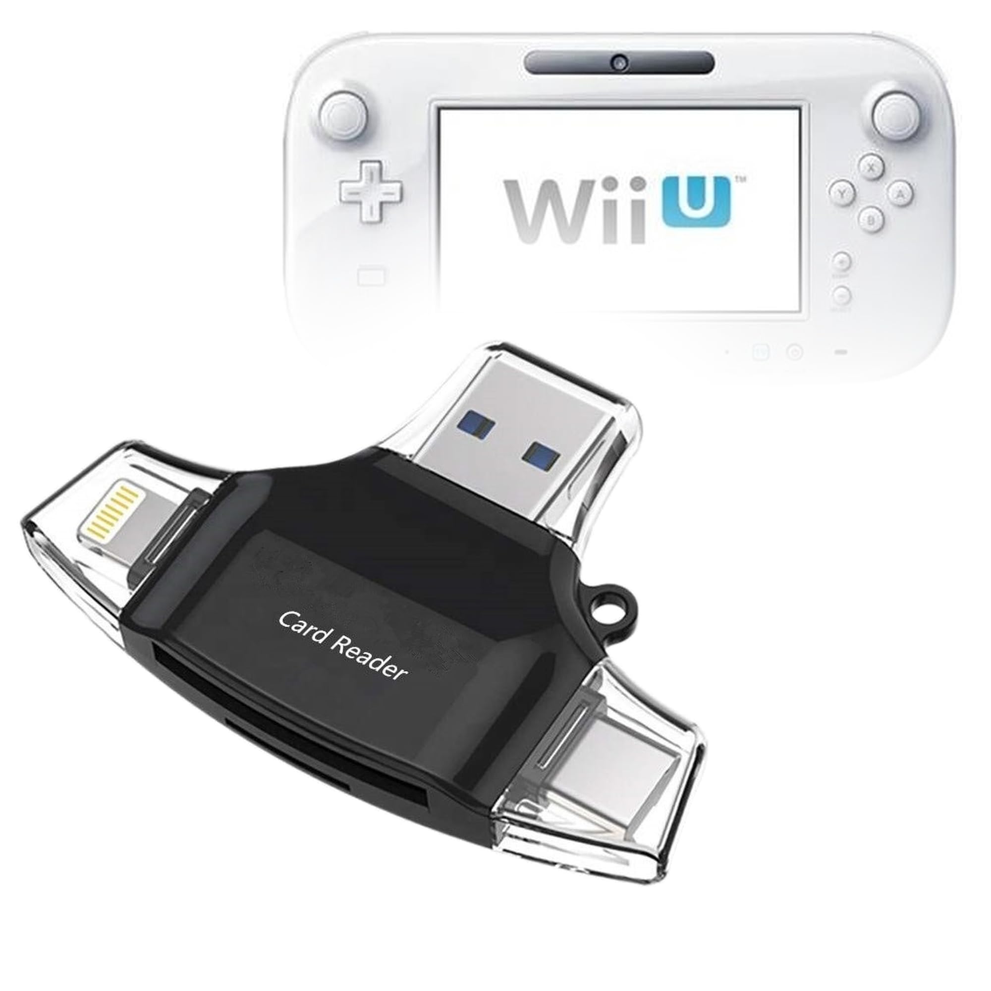 BoxWave Smart Gadget Compatible with Nintendo Wii U Gamepad - AllReader SD Card Reader, microSD Card Reader SD Compact USB - Jet Black-image-7