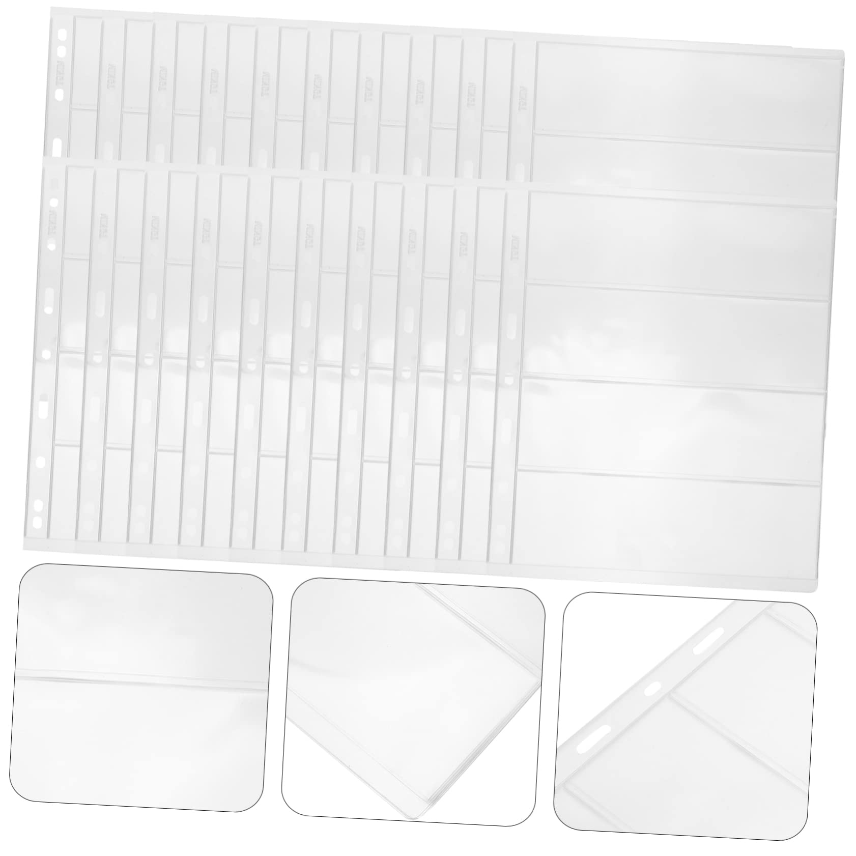 Album per Banconote da Collezione 20 Fogli Pvc per Raccoglitore | Pagine Trasparenti a 4 File, Formato Standard 9 Fori, per Archiviazione e Ordine delle Collezioni