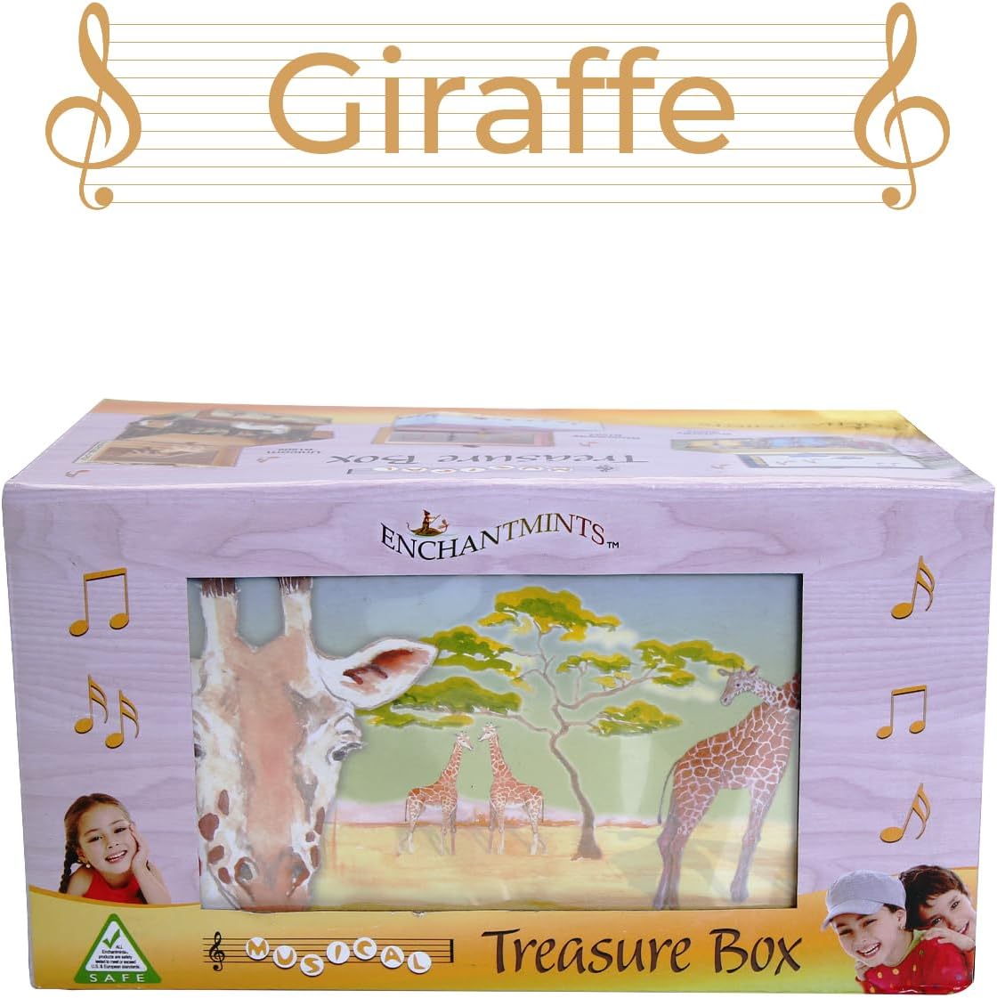 Enchantmints Giraffe Musical Jewelry Box Giraffe Spins to Around the World in 80 Days Treasure Storage